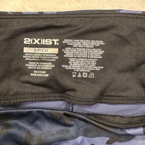 2XIS Blue Camo Activewear Leggings w/Mesh Panels High Waist Running Women Small - Picture 9 of 9